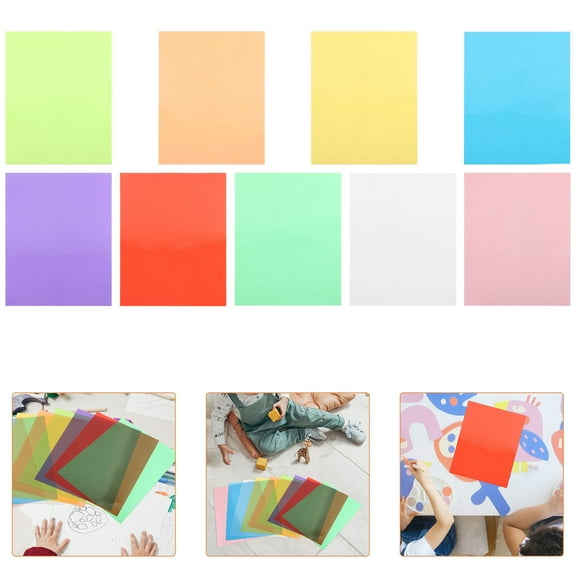 PTOOTP Assorted Color Transparent Cellophane Sheets PVC Material for Crafts, Wrapping, and Decoration