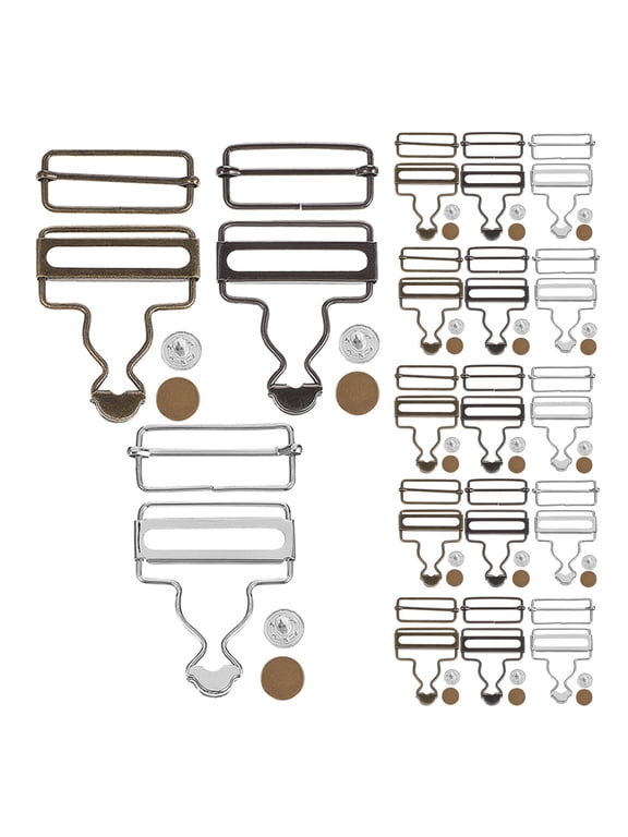 Adjustable Metal Overall Buckles Durable Iron for Pants Use Assorted Color 18Sets