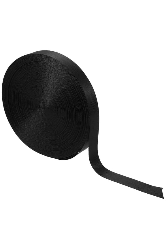 Black Nylon Webbing Strap Flat Tightly Woven for Backpacks Suitcases Outdoor Set
