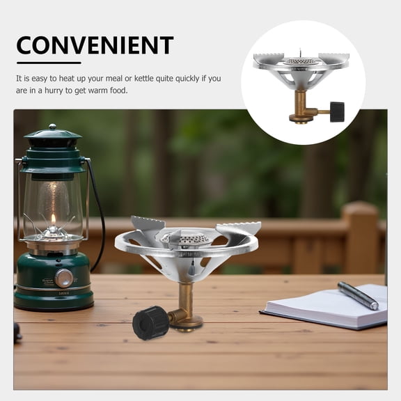 PTOOTP Portable Foldable Camping Gas Stove, Stainless Steel Outdoor Cooking Burner for Hiking, Backpacking, Travel & Outdoor Adventures