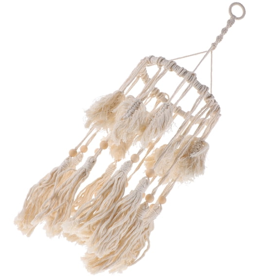 PTOOTP Hand-Woven Macrame Lamp Shade White Cotton for Ceiling and Floor Lamps Decorative Lighting