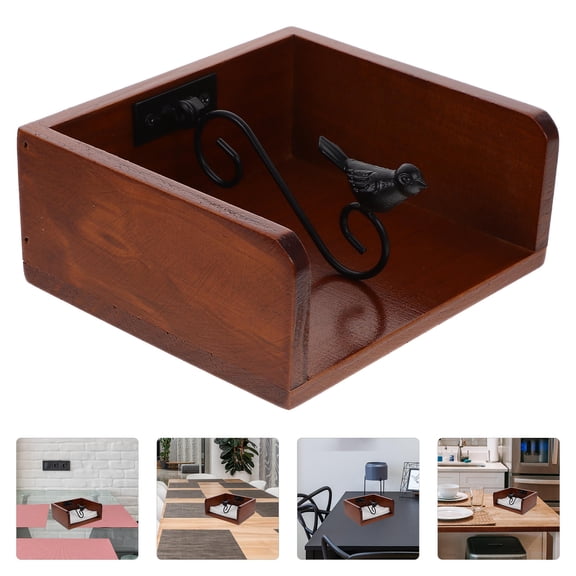 PTOOTP Dark Red Napkin Holder Rustic Style Kitchen and Dining Table Organizer for Home, Restaurant, and Party Use