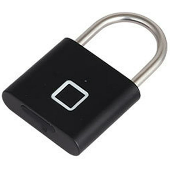 PTOOTP Black Fingerprint Padlock with Aluminum Alloy Body, Multi-Purpose Security Lock for Home, Office, Gym, Travel Use