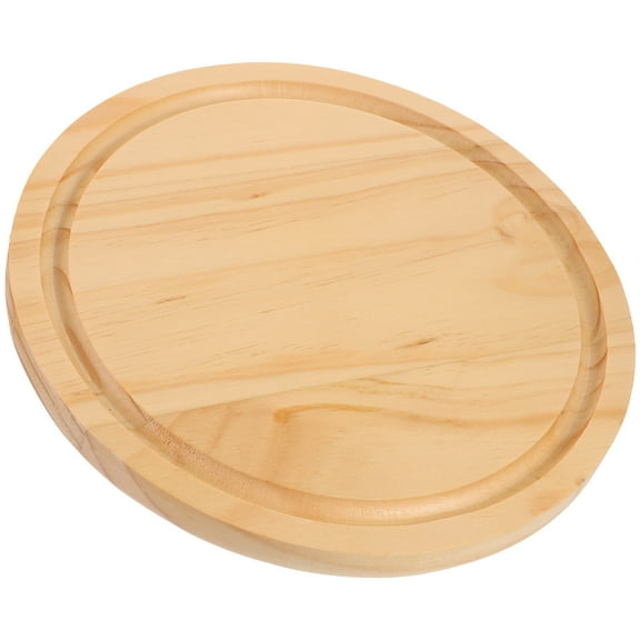 PTOOTP  1Pack Khaki Pine Wood Round Serving Board Compact Lightweight Home Use