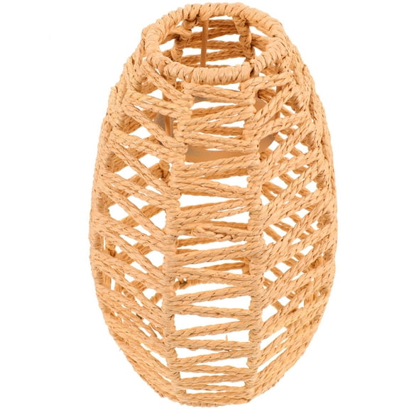 PTOOTP Oval Dome Khaki Paper Rope and Iron DIY Lampshade for Ceiling Lamps Home Decor