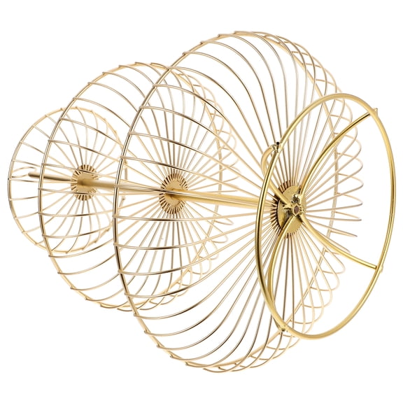 PTOOTP 3-Tier Golden Iron Fruit Basket with Hollow Mesh Design for Fruit Storage and Kitchen Organization