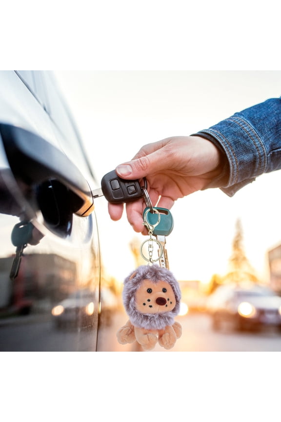 1Pack Tiny Stuffed Animals Keychain Charms for Everyday Use Brown 6.3*3.1*2.8in