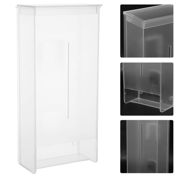 PTOOTP Wall Mounted Tissue Holder 1 Pack Transparent Rectangular ABS Plastic Wipe Dispenser Bathroom Storage Accessory