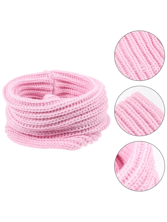 Stylish Pink Winter Knitted Scarf Thick Neck Scarf for Daily Wear