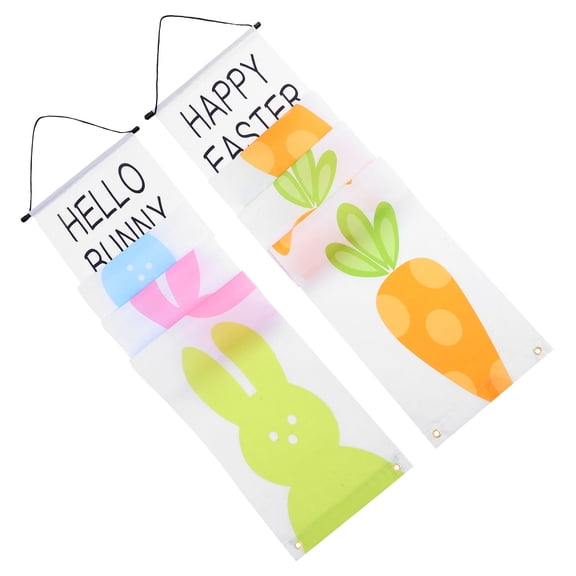 PTOOTP 1 Pair Easter Door Banner Multi-Color Hanging Decoration for Porch, Home, and Festive Party Celebrations