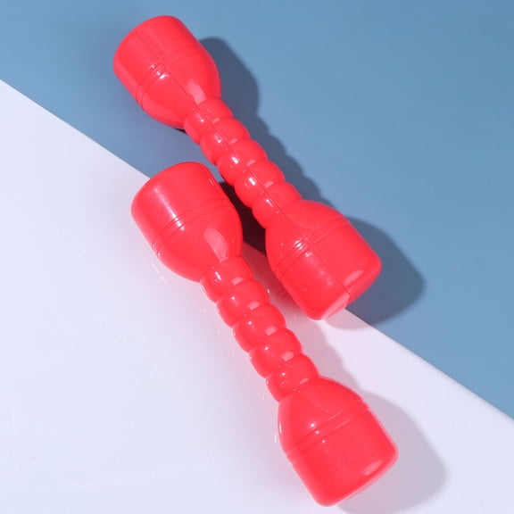 PTOOTP 1Pair Plastic Dumbbells Red ABS Exercise Tool for Hand Eye Arm Coordination