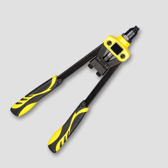 PTOOTP 1Pc Labor Saving Hand Riveter Tool Yellow with Alloy Construction for Easy Riveting