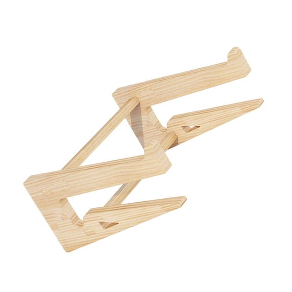PTOOTP Ergonomic Wooden Laptop Stand Khaki Adjustable Computer Riser for Home Office Desk Use