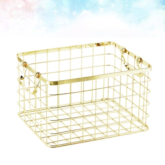 PTOOTP Metal Wire Storage Basket Iron Laundry Basket for Clothes Towels