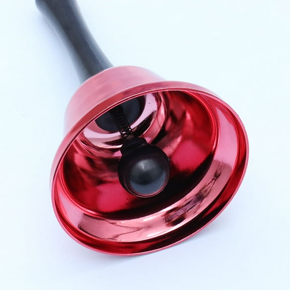 PTOOTP 1Pc Red Metal Hand Bell with Ergonomic Handle Portable Hand Percussion Instrument for Festival Use