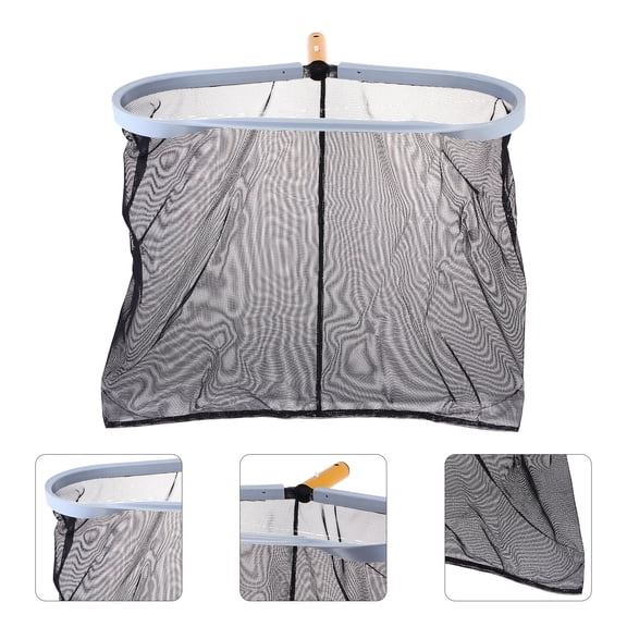 PTOOTP Deep Water Leaf Net Portable Swimming Pool Skimmer Black Aluminum Plastic