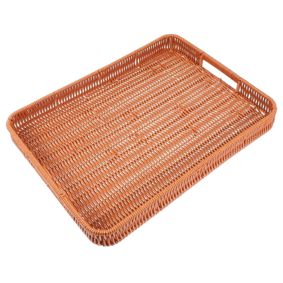 PTOOTP Brown Plastic Bread Tray 1Pc Multipurpose Storage Basket for Kitchen and Home Organization with Retro Design