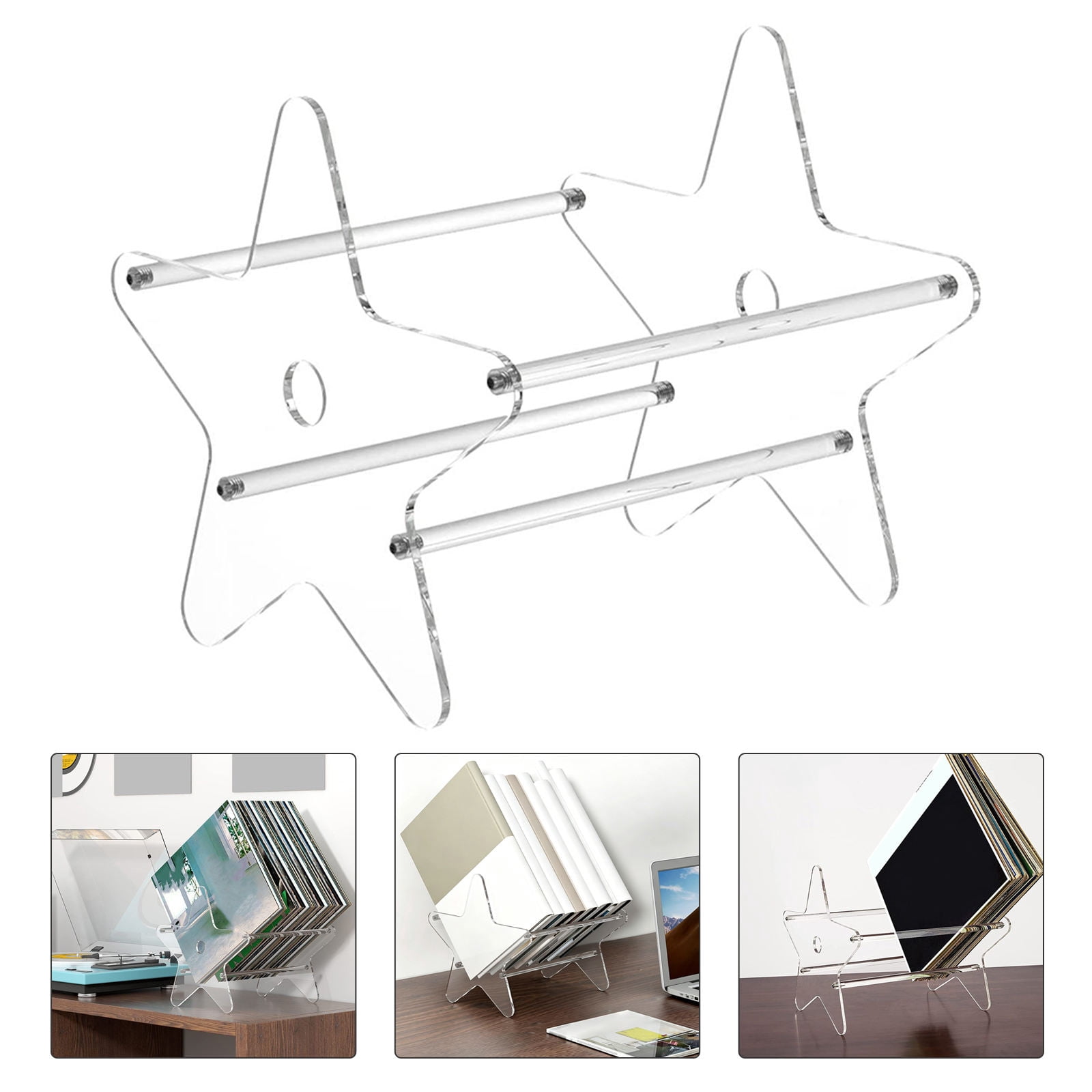 PTOOTP 1Pc Star Shaped Transparent Cd Storage Box Acrylic Desktop ...