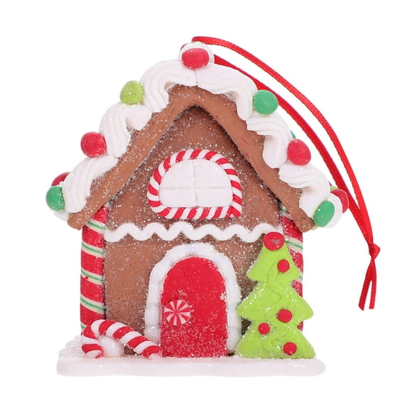 PTOOTP 1PC Tiny House Shaped Resin Hanging Decor Multicolor Festive Embellishment All Ages