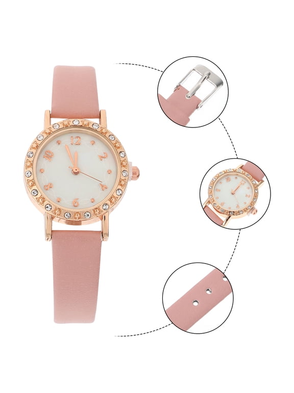 1Pc Ladies Pink Wrist Watch Quartz Movement Fashion Casual Design