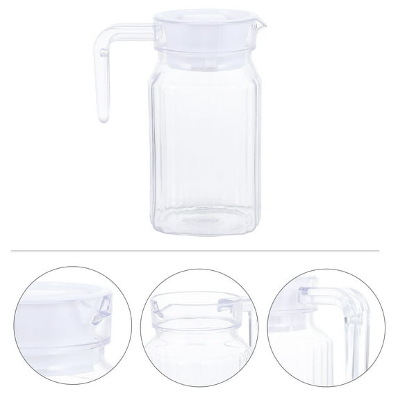 PTOOTP 1Pcs Clear Plastic Water Bottle Large Opening Handle Design For Cold Drink 600ML