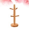 thumbnail image 1 of PTOOTP Beech Wood Mug Stand Light Brown Kitchen Cup Holder Rack for Hanging Coffee Tea Mugs, 1 of 8