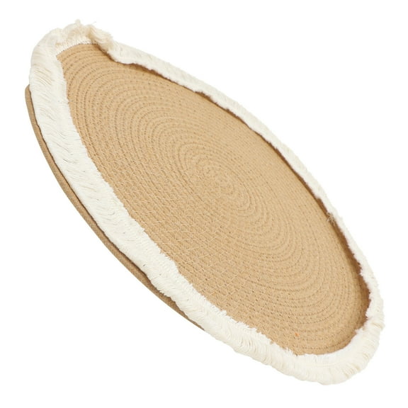 PTOOTP 1Pcs Khaki Cotton Woven Rug for Entryway and Living Room Decorative Element