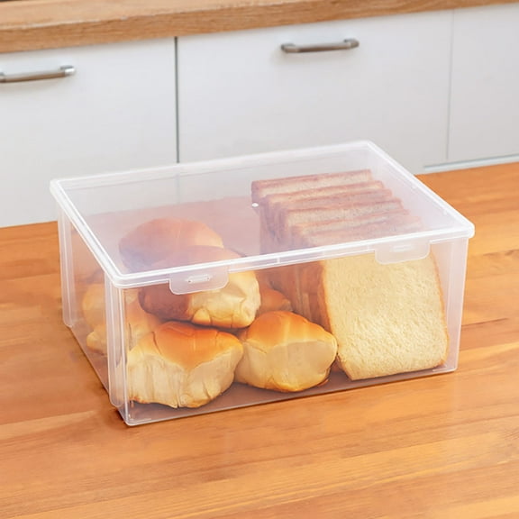 PTOOTP Airtight Food Storage Containers Toast Storage Box Transparent Plastic 1Pcs 12.6X9.3X5.5In