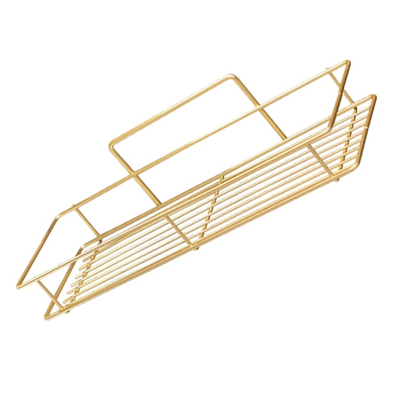 PTOOTP 1Pcs Gold Plated Rectangular Kitchen Shower Storage Rack Elegant Finish 35.0x13.0x8.5in