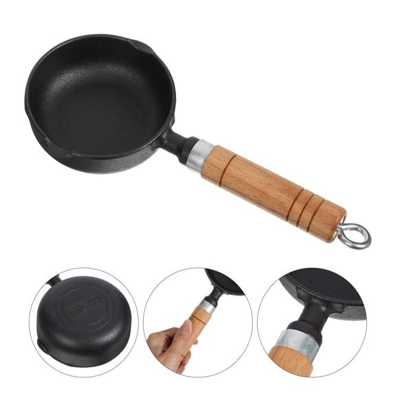PTOOTP Small Iron Saucepan Set with Compact Round Design, Perfect for Cooking, Baking, Melting, Heating, and Everyday Kitchen Use