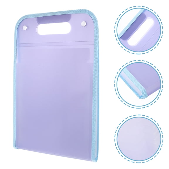PTOOTP Purple PP Polyester 1Set Portable Expandable File Folder Organizer For Travel Conference Room
