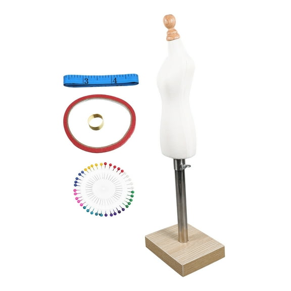PTOOTP Mini Dress Form Mannequin for Sewing and Teaching Aid, Cotton PU Wood, Assorted Colors, 18.15.13.9in
