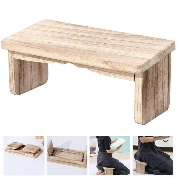 PTOOTP Kneel Stool Buddhist Stool Traditional Wooden 1Pcs