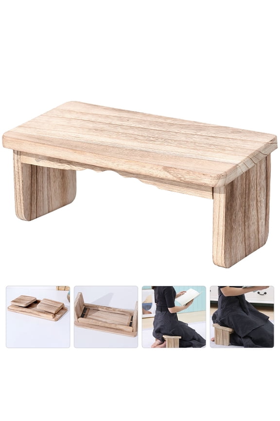 Traditional Wooden Kneeling Stool for Meditation and Prayer, 1 Piece Kneel Stool