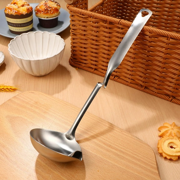 PTOOTP Stainless Steel Punch Bowl Ladle and Fat Skimmer Spoon with Ergonomic Handle for Comfortable and Easy Serving