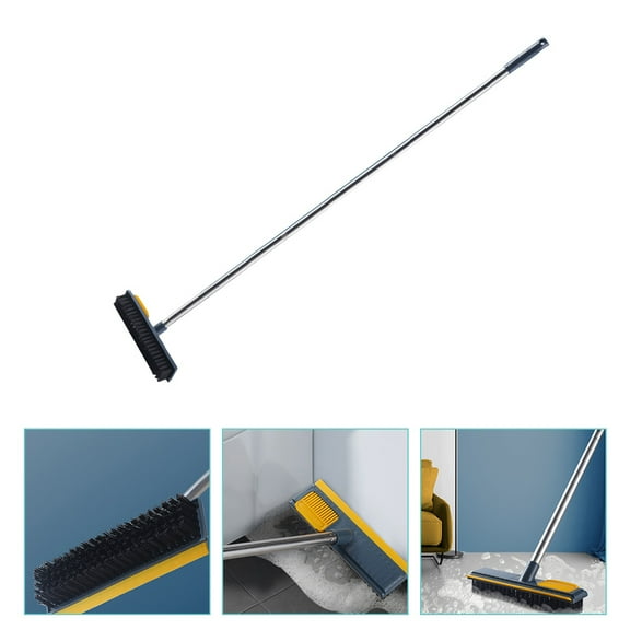 PTOOTP 45 Degree Tight Fit Pet Hair Broom with Dual Function, Yellow ABS, Home Cleaning Tool