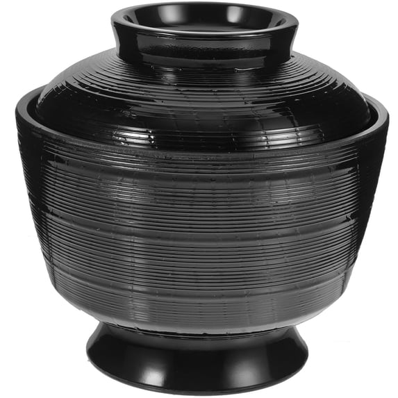 PTOOTP Japanese Style Black Rice Bowls Set for Miso Soup, and Stylish, Ideal for Everyday Home Dining Use