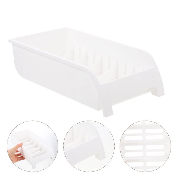 PTOOTP Plastic Dish Drying Rack with Drain Tray, Kitchen Tableware Organizer for Home and Countertop Use, 1-Piece Storage Solution