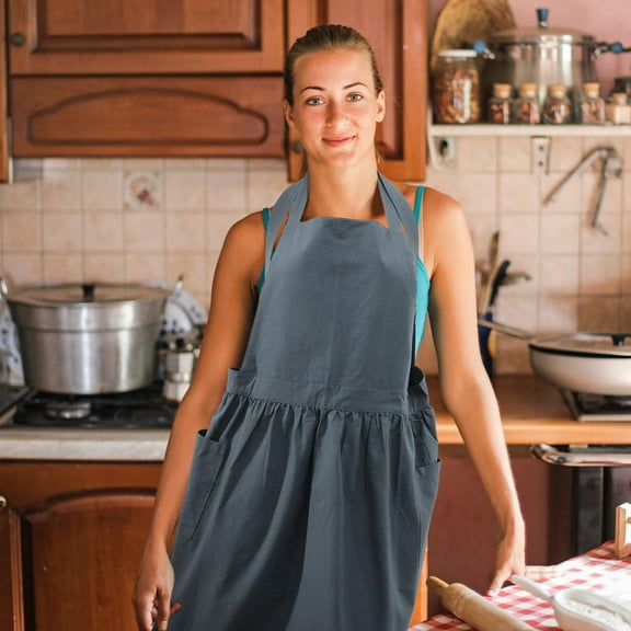 PTOOTP Washable Baking Apron with Adjustable Straps, Comfortable Kitchen and Coffee Shop Cooking Apron, 1 Set