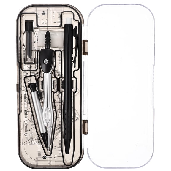 PTOOTP Multifunctional Black Plastic and Metal Drafting Tool Set for Students
