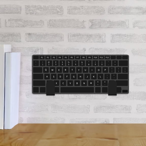 PTOOTP 1Set Wall Keyboard Mount Acrylic Holder for Storage Black Durable Desk Space Saver