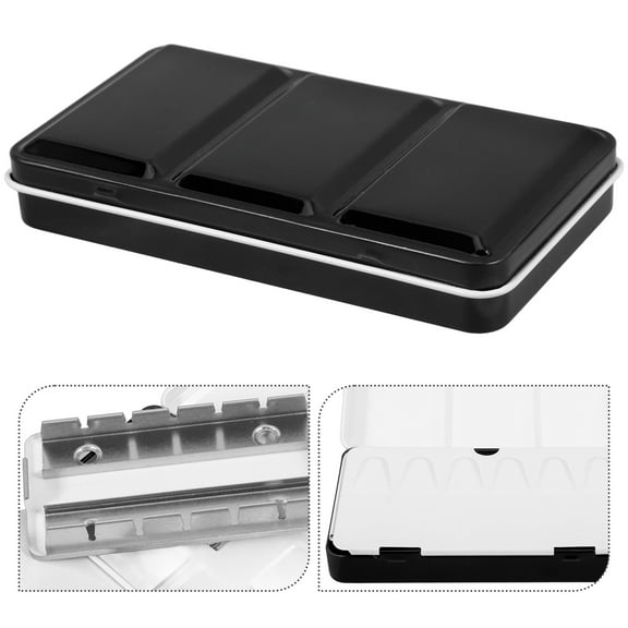 PTOOTP 1Set Black Metal Watercolor Palette Box for and Painters