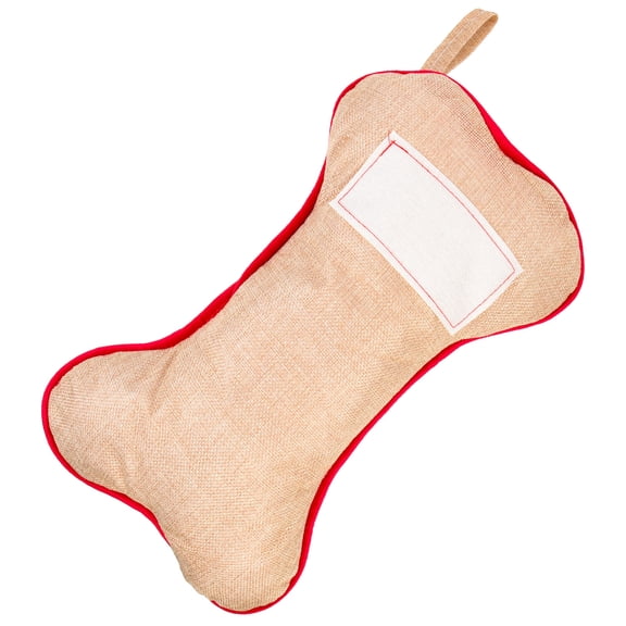 PTOOTP Multi Color Bone Shaped Simple Christmas Stocking Design 1Pack Small Reusable Wrapping Bag for Holiday Treats and Decorations
