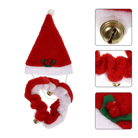 PTOOTP 1 Set Red Xmas Pet Collar with Neckerchief for Dogs and Cats, Breathable Decorative Holiday Accessory