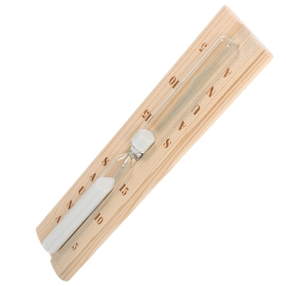 PTOOTP Khaki Wooden Glass Hourglass Sauna Timer 15-Minute Multi-Purpose Decor