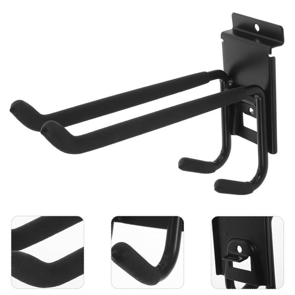 PTOOTP Heavy Duty Wall Mounted Hooks Storage Hook Double Layer Design Black Q235 Steel 1Pack