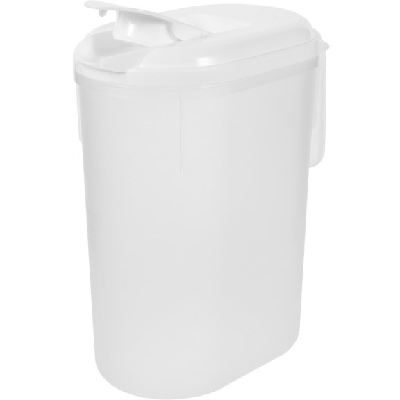 PTOOTP Large White Plastic Drink Pitcher with Lid, PP Beverage Container for Home, Outdoor, Party and Everyday Use
