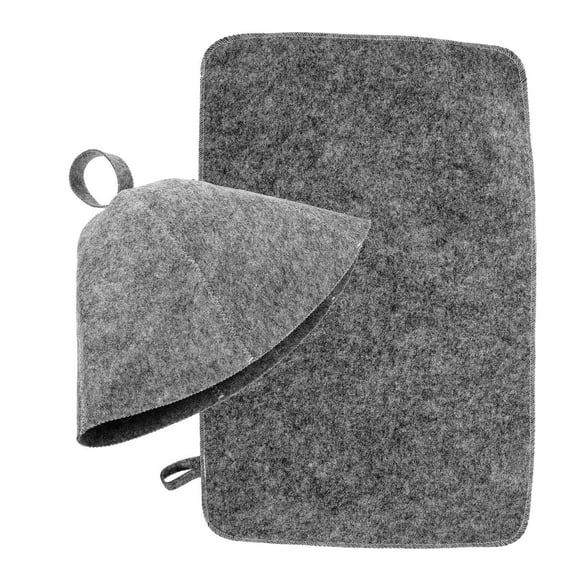 PTOOTP Sauna Hat Grey Thick Sauna Hats Felt Cloth Comfortable to Wear 1 Set