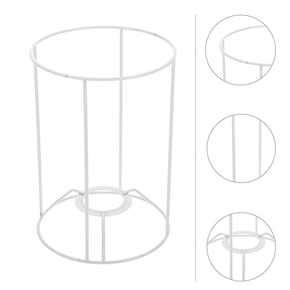 PTOOTP White Metal Round Lampshade Frame DIY Replacement Modern Home Office Cafe E27 Fittings