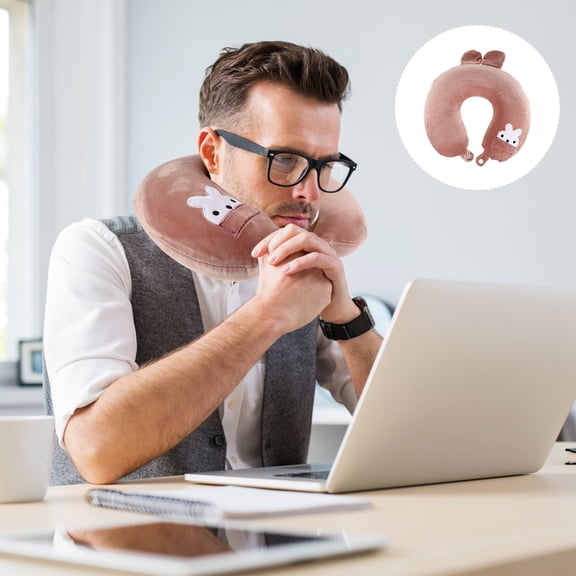 PTOOTP Watermelon Shape Neck Support Pillow for Travel, Sleeping, Office Use - Comfortable and Portable Neck Cushion